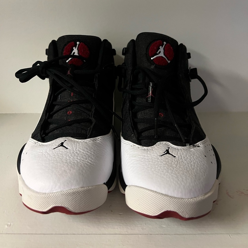 Jordan’s 6- black and white gym red